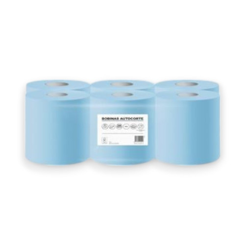 TOALLA EN ROLLO  2 CAPAS AZUL NB 200