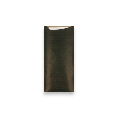 BOLSA CUBIERTO+SERVILLETA KRAFT NEGRO