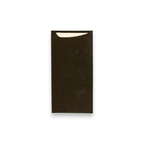 BOLSA CUBIERTO+SERVILLETA KRAFT NEGRO