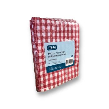 PAÑO SARGA CUADRO ROJO