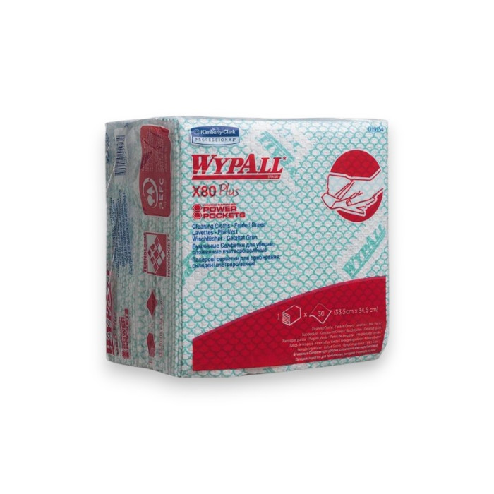 PAÑO WYPALL X80 PLUS 1/4 VERDE U19154