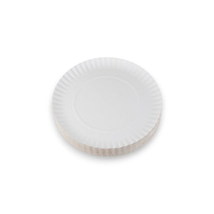 BANDEJA CARTON BLANCA REDONDA 18CMS.