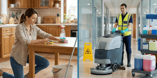 Diferencias entre limpieza doméstica y profesional: cuándo usar cada tipo de producto
